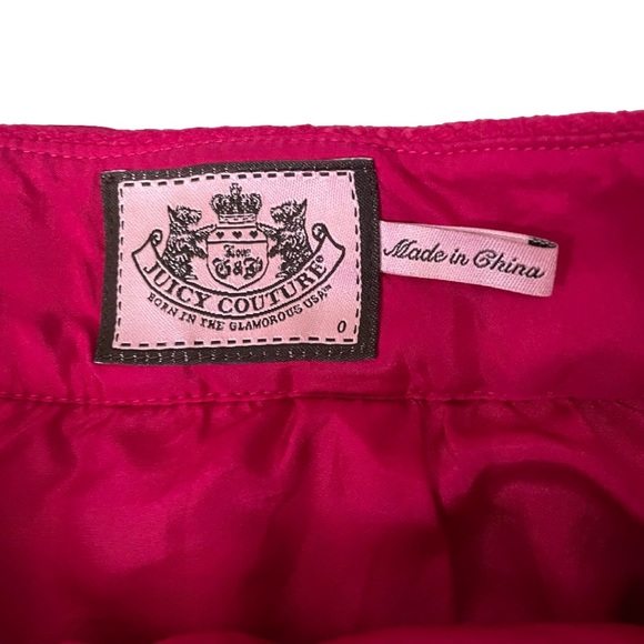 Juicy Couture Hot Pink Wool Tweed 2009 Mini Skirt Size: 0 Pockets Metal Buttons - Picture 4 of 8